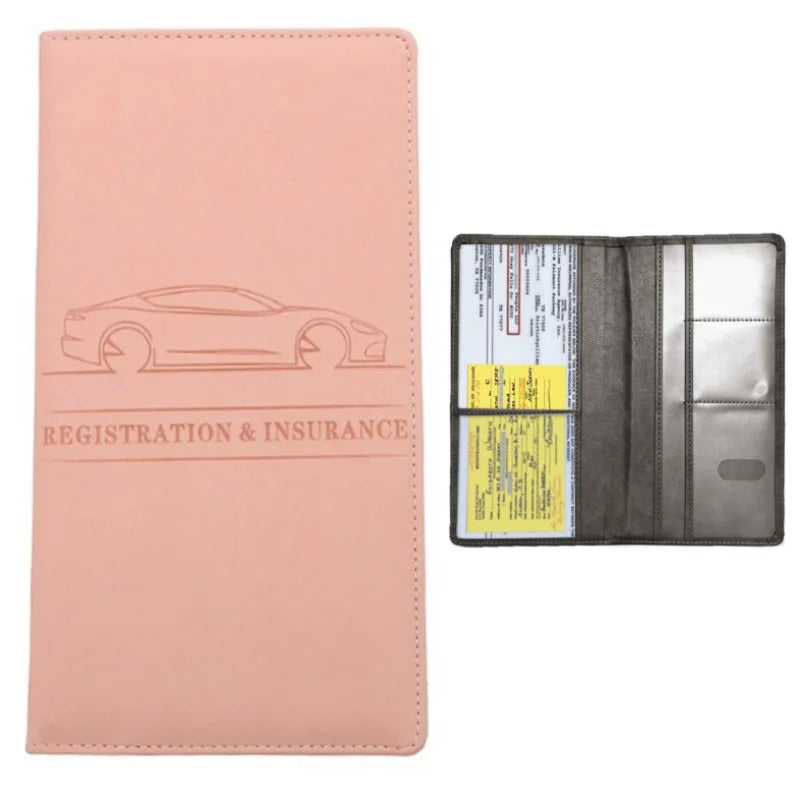 Men's Card Holder, Car Registration Vehicle License Insurance Card Holder Wallet