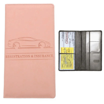 Men's Card Holder, Car Registration Vehicle License Insurance Card Holder Wallet