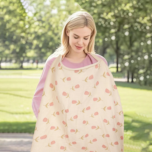 Tulip Printing Mother Outing Privacy Breastfeeding Adjustable Apron Baby Feeding Nursing Cover Blanket Stroller Cover Blanket
