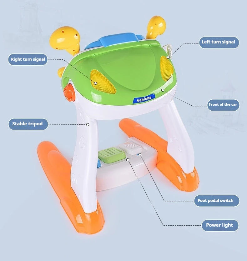 Child Simulation Music Simulated Driving Console Steering Wheel Toys Baby Driving Early Education Toys Intellectual Development