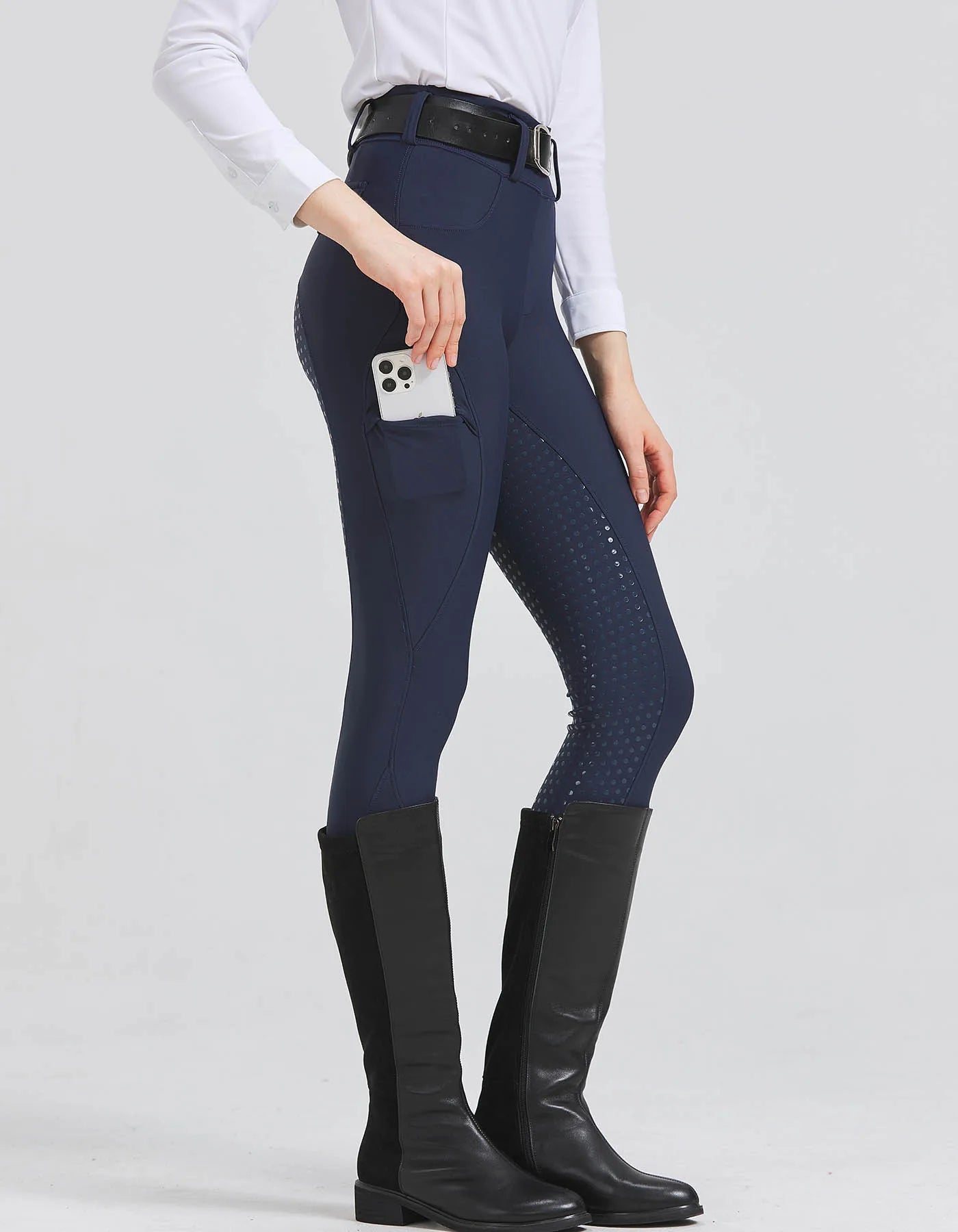 Professional equestrian pants full silicone quick-dry elastic tight equestrian sports pants anti-slip riding pants thick wear-re