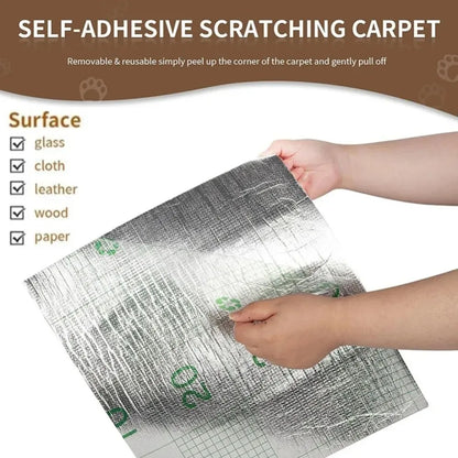 Self-Adhesive Cat Scratching Mat Trimmable Cat Carpet Cat Scratching Carpet Corner Wall Cat DIY Scratch Sofa Furniture Protector