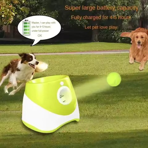 Dog Ball Thrower Launcher, Automatic Ball Launcher for Dogs, 3 Adjustable Distance Settings, Indoor OutdoorInteractive Toy, with 3 2.3-inch Balls
