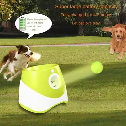 Dog Ball Thrower Launcher, Automatic Ball Launcher for Dogs, 3 Adjustable Distance Settings, Indoor OutdoorInteractive Toy, with 3 2.3-inch Balls