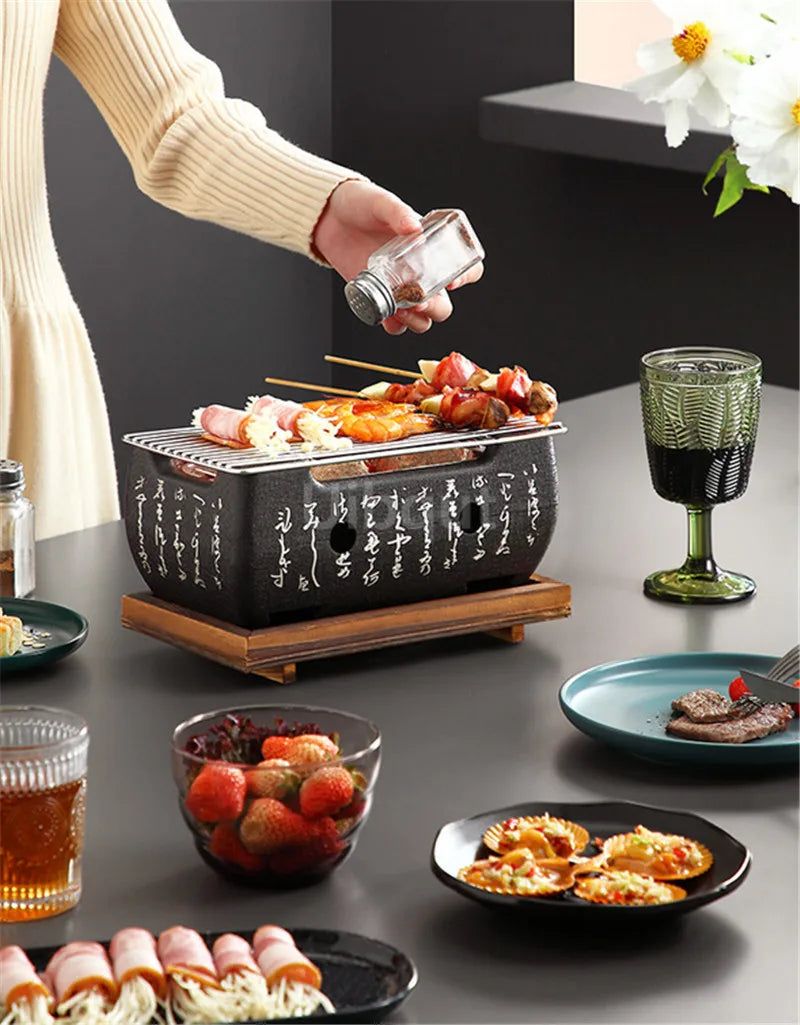 Portable Japanese Bbq Grill Korean Carbon Barbecue Grills Aluminium Alloy Indoor Outdoor Bbq Stove Barbecue Tools charcoal grill