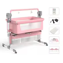 Baby Bassinet,Automatic Electric Rocking with Remote,Newborn Bedside Bassinet, Foldable Travel Co-Sleeper for Infant SteAnny