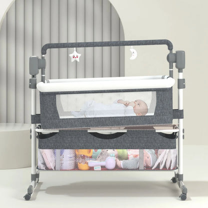 Baby Bassinet,Automatic Electric Rocking with Remote,Newborn Bedside Bassinet, Foldable Travel Co-Sleeper for Infant SteAnny