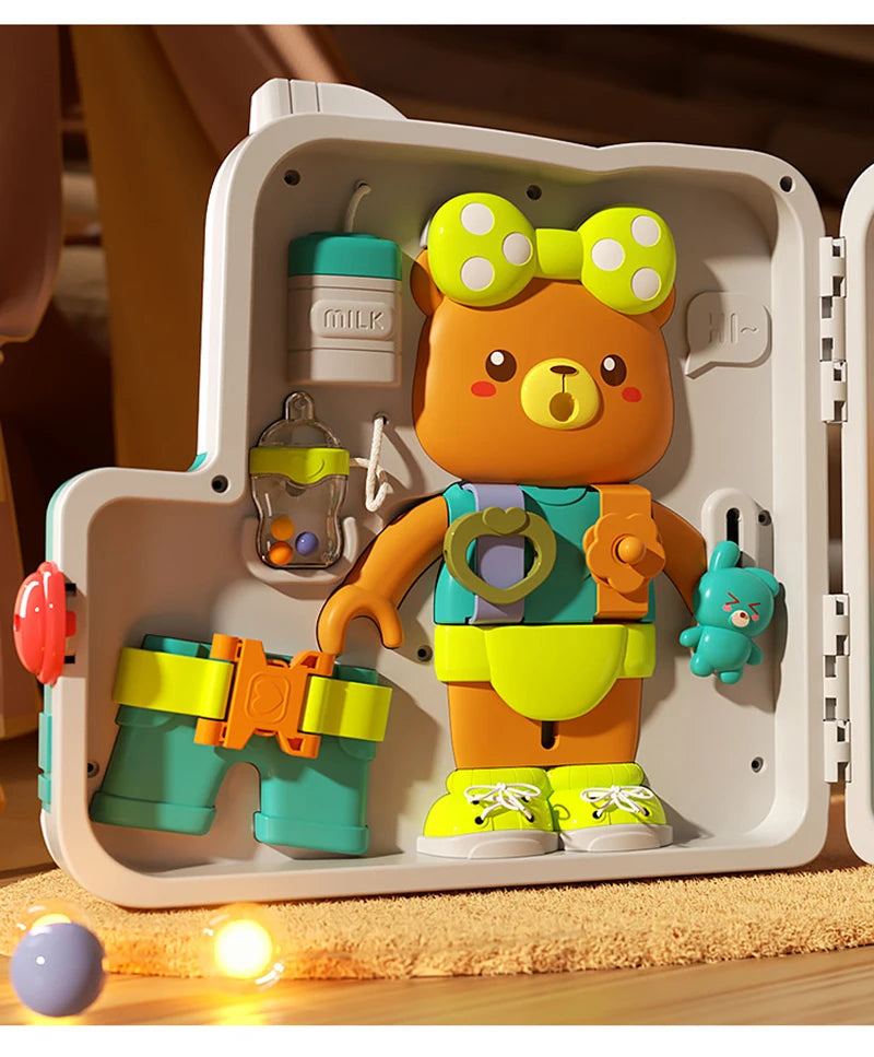 Baby Busy House Sensorial Montessori Toys 3D Busy Board Music Light Switch Fine Motor Training Games Educational Toys For Kids