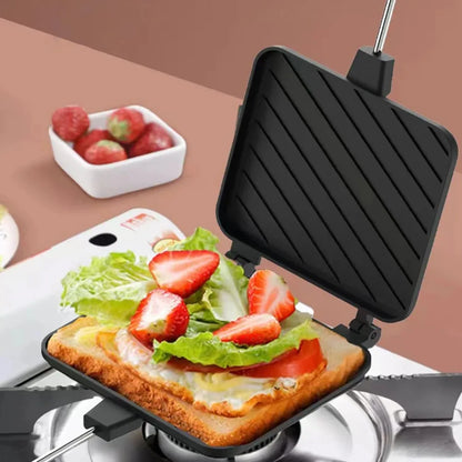 High Temperature Resistant Double Sided Sandwich Baking Pan Multifunctional for Breakfast Pancakes and Omelets Camping BBQ Tools