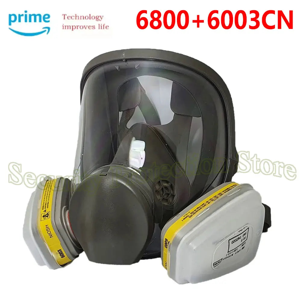Full Face Respirator 6006 Cartridge 6800 Gas Paint Spray Mask for Multi Gas/Vapor Cartridges- Ammonia, Chlorine,Methylamine