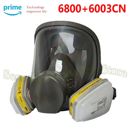 Full Face Respirator 6006 Cartridge 6800 Gas Paint Spray Mask for Multi Gas/Vapor Cartridges- Ammonia, Chlorine,Methylamine