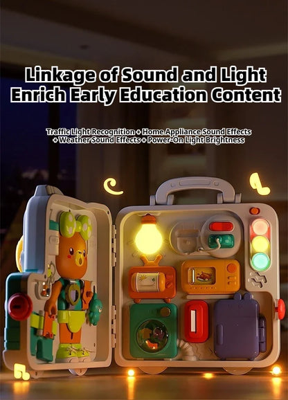63 in 1 Baby Sensory Busy Board Montessori Toy Music Light Switch Multi functional Baby Sensory Early Education Learning Tool