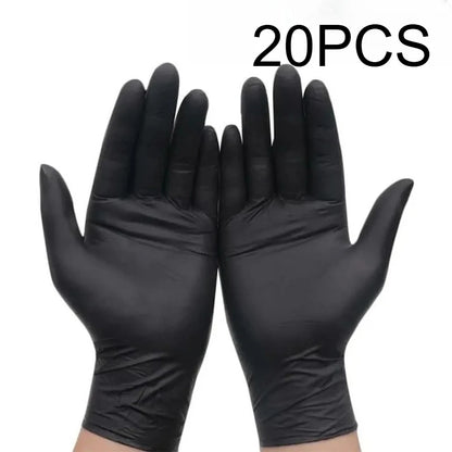 20/50/100PCS Disposable Nitrile Exam Gloves for Auto, Tattoo, Dentistry, Catering, 4.3 mil - XL, Black (Case of 1000)
