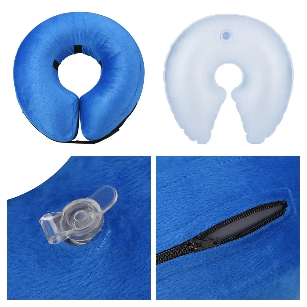 IEUUMLER Inflatable Recovery Dog Collar, Protective Donut Cone, Adjustable Soft Collar for Dog and Cat After Surgery Prevent from Biting & Scratching ( Size ,S/M/L) )