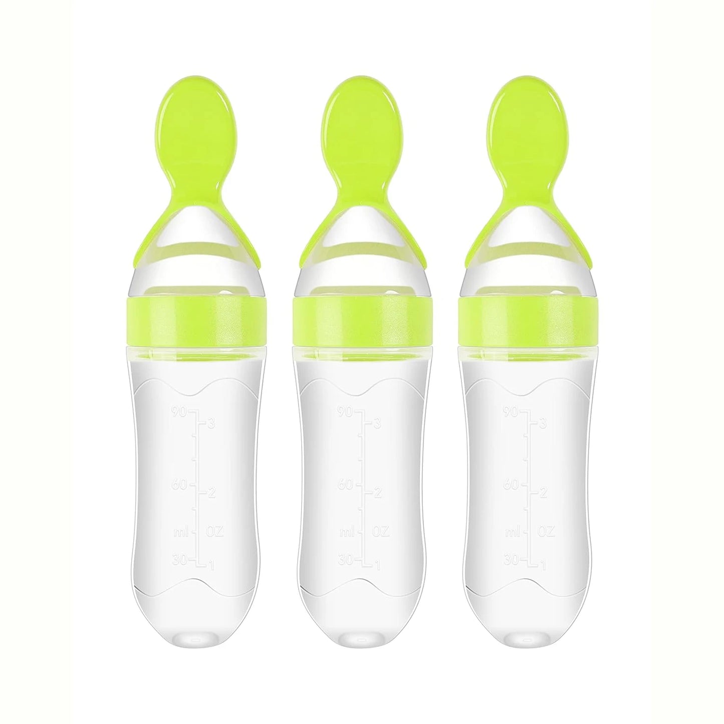 90ml/3oz Baby Silicone Spoon Feeder,Rice Paste Silicone Bottle,Squeeze Food Feeder for Infant-Perfect for Outside and Home