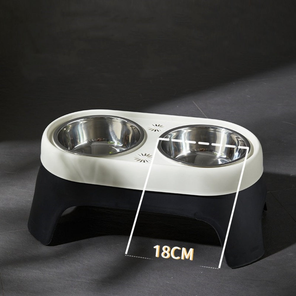 Dog Food Bowls Stainless Steel Dog Bowls, Double Bowl High Foot Leak Proof Pet Feeder Accessories