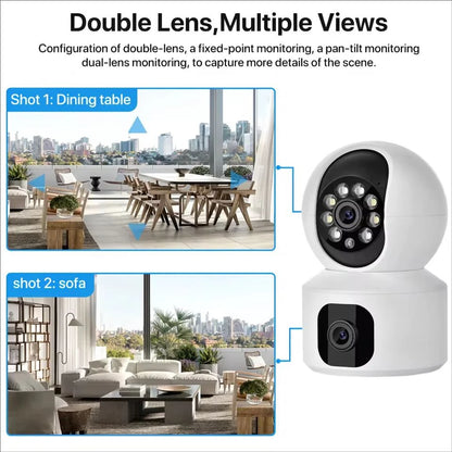 8MP WiFi IP Camera Dual Lens Baby Monitor Color Night Vision Human Automatic Tracking Video Smart Home Surveillance Camera