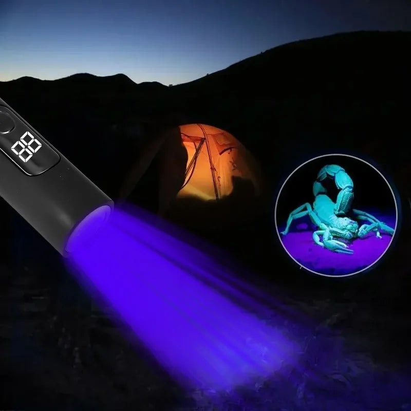 Blacklight Flashlight ,  365nm Purple Light Lamp BlackLight Banknote Detection USB Charging Flashlight Curing Colloidal Pet Moss Cat Stains Detector
