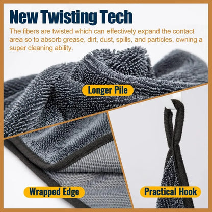 1/2pcs Professional Microfiber Towels Car Washing Towel Micro Fiber Auto Extra Soft Rag Fast Drying Cloth for Car Wash Accessory