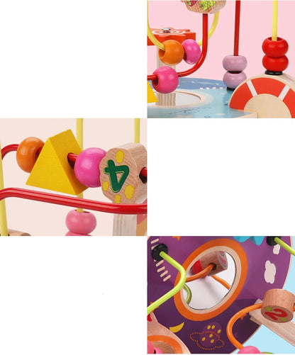 Montessori Baby Toys Wooden Roller Coaster Bead Maze Toddler Early Learning Educational Puzzle Math Toy for Children 1 2 3 Years
