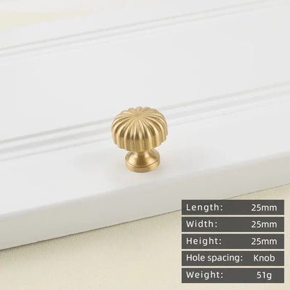 Cabinet Handles Brushed Brass Kitchen Knobs European style minimalist solid brass cabinet DIY pull handle classical luxury drawer gold knob cabinet door long handle