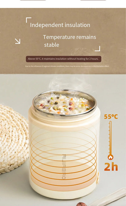 304 Stainless Steel USB Constant Temperature Breakfast Cup Plugable Soup Cup Long-lasting Insulation for Students Only