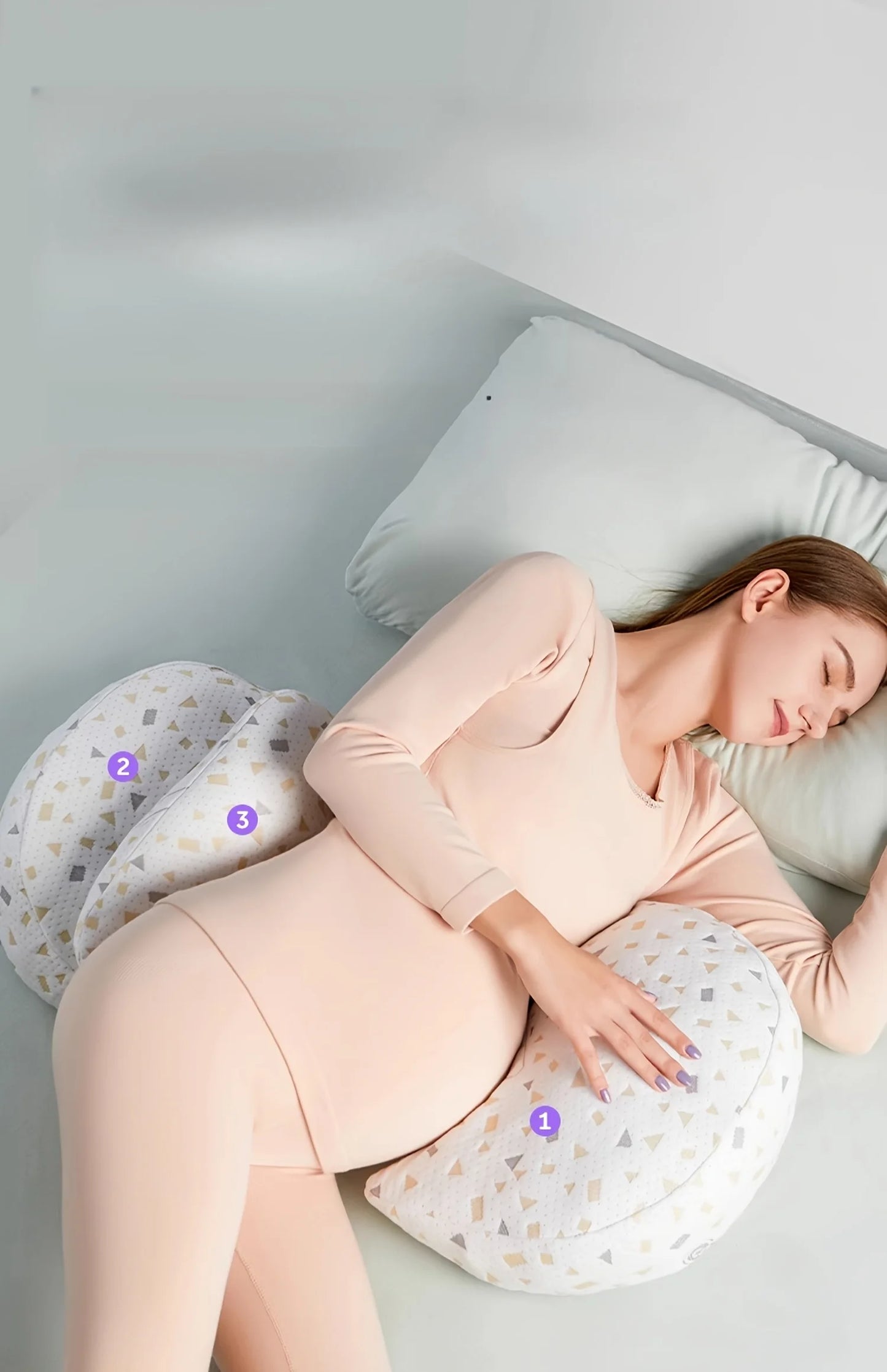 1pc SoftTouch Adjustable Pregnancy Pillow U Shaped Full Body Support Cushion with Removable Cover Portable Back Support for Side