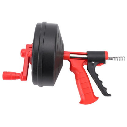 Drain Snake, 25ft Flexible Steel Drain Auger With Drill Adapter Drain Clog Remover Efficient Versatile Drain Snake 65 Manganese Steel Spring Flexible Manual or Drill Powered for Kitchens