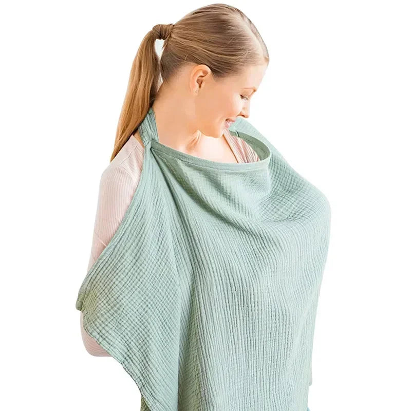 Breathable Baby Nursing Cover Maternity Breastfeeding Cover Cotton Muslin Baby Feeding Blanket Privacy Apron Stroller Blankets