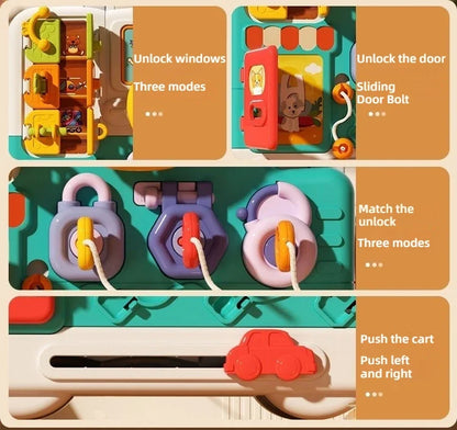 63 in 1 Baby Sensory Busy Board Montessori Toy Music Light Switch Multi functional Baby Sensory Early Education Learning Tool
