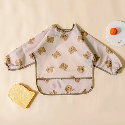1 Pc Waterproof Baby Bibs Cute Infant Eating Child Drawing Long Sleeve Apron Self Feeding Baby 0-3 Year