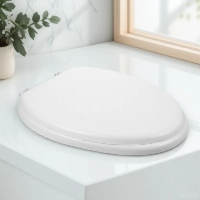 Padded Toilet Seats for Bathroom Toilets Cover Beige Replacement Round Slow-close
