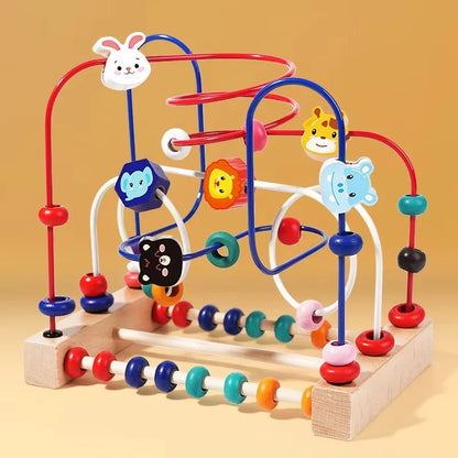 Montessori Baby Toys Wooden Roller Coaster Bead Maze Toddler Early Learning Educational Puzzle Math Toy for Children 1 2 3 Years
