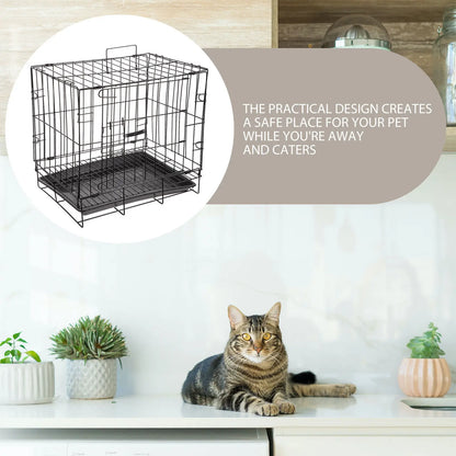 Dog Crate - Single Door Portable Puppy Dog Cage, Metal Wire Pet Kennel with Secure Lock, Leak-Proof Pan Tray, Foldable Design for Dogs Pets Indoor Training and Outdoor Travel