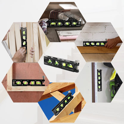 TL13 Magnetic Inclinometer 4 Bubbles Spirit Level Measuring Tool Standard Metric Rulers Horizon Vertical Laser Level Rule