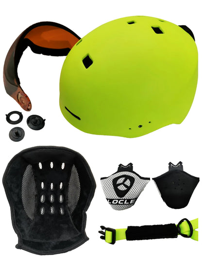 Upgrade Skiing Helmet Men Women Children Ultralight Snowboard Skateboard Motorcycle Snowmobile Ski Helmet Visor Goggles