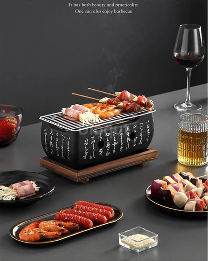 Portable Japanese Bbq Grill Korean Carbon Barbecue Grills Aluminium Alloy Indoor Outdoor Bbq Stove Barbecue Tools charcoal grill
