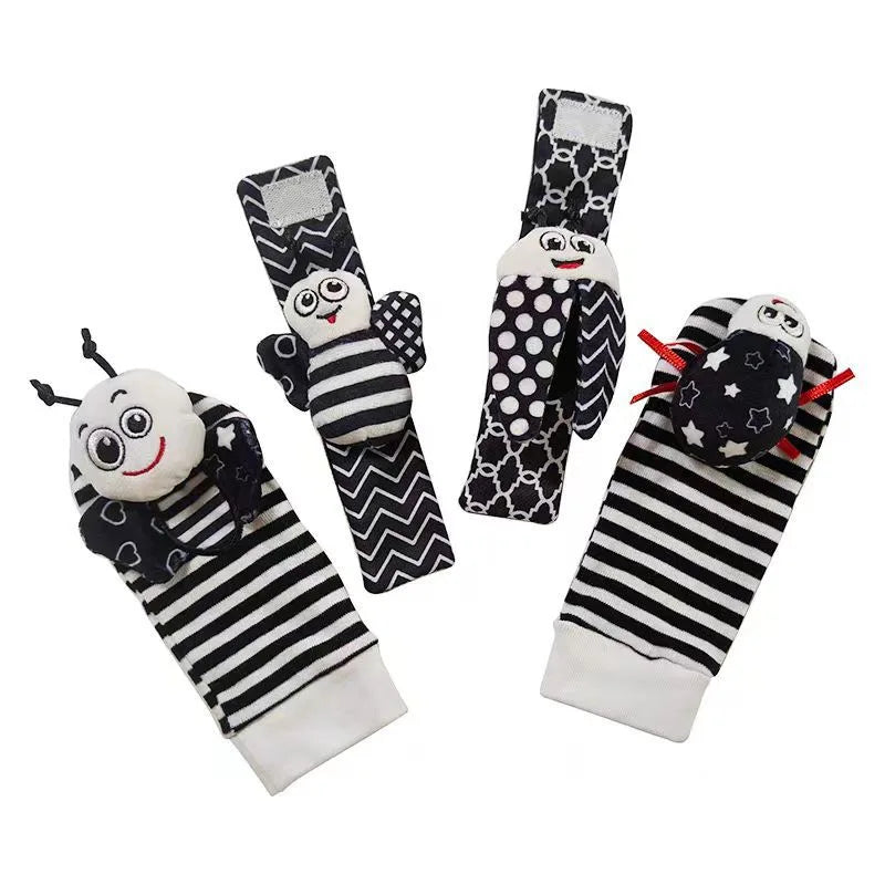 Baby Wrist Rattle Socks and Foot Finder Set, Perfect Baby Toys for 0-12 Months Newborn Boys and Girls As Shower Gifts