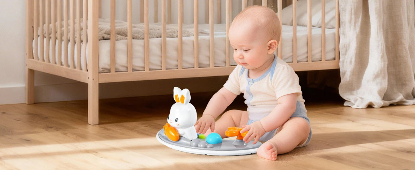 Safety-Enhanced 4-In-1 Grow-With-Me Baby Walker & Play Center - Adjustable 8 Heights, Anti-Tip Base, 8 Silent Brake Wheels