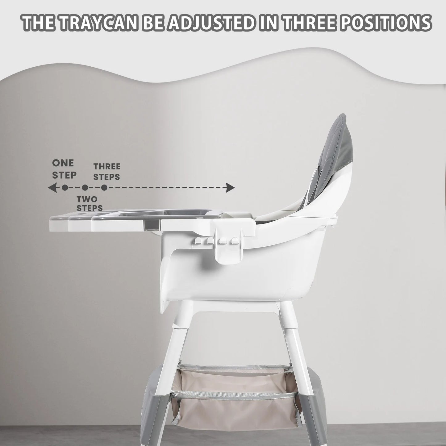 Baby High Chair, Convertible Infant Feeding Chair for Babies & Toddlers Table, Dining Booster Seat with Removable Tray