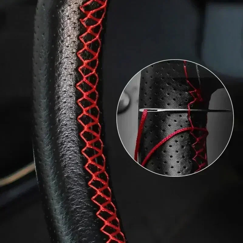 Car Steering Wheel Braid Cover Black Artificial Leather For Volkswagen VW Golf 7 Mk7 Touran Up New Polo Jetta Passat B8 Tiguan