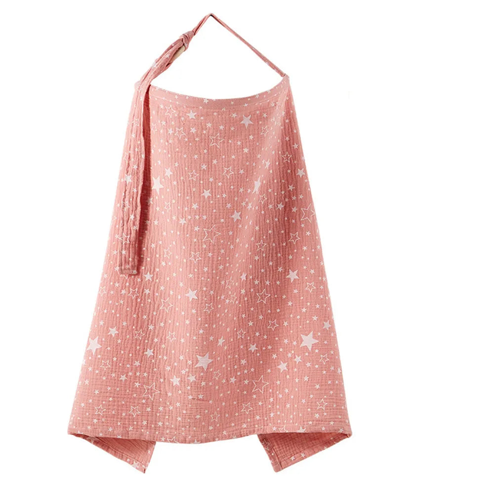 2025 Muslin Nursing Covers for Breastfeeding, Privacy Breast Feeding Cover with Arch Neckline for Mom and Baby Nursing Apron