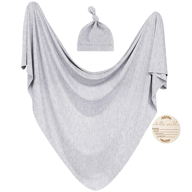 Swaddle Blanket with Hats Sleep Swaddle for Baby Boy Girl Newborn Sacks Soft Cotton Wearable