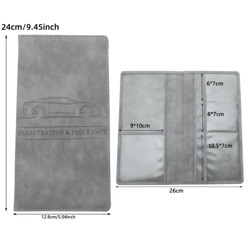 Men's Card Holder, Car Registration Vehicle License Insurance Card Holder Wallet