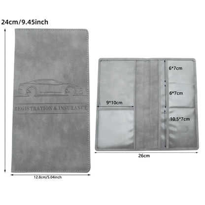 Men's Card Holder, Car Registration Vehicle License Insurance Card Holder Wallet