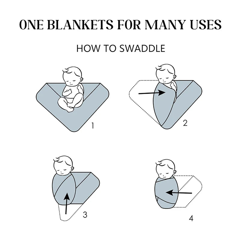 Swaddle Blanket with Hats Sleep Swaddle for Baby Boy Girl Newborn Sacks Soft Cotton Wearable