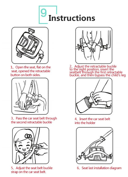 Mifold Portable Baby Car Seat Safety Cushion Travel Pocket Foldable Child Car Safety Seats Harness The Grab and Go Booster