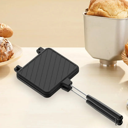 High Temperature Resistant Double Sided Sandwich Baking Pan Multifunctional for Breakfast Pancakes and Omelets Camping BBQ Tools