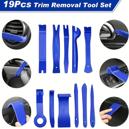 19Pcs Trim Removal Tool Set Clip Plier Upholstery Remover Nylon Car Panel Removal Set with Portable Storage Bag