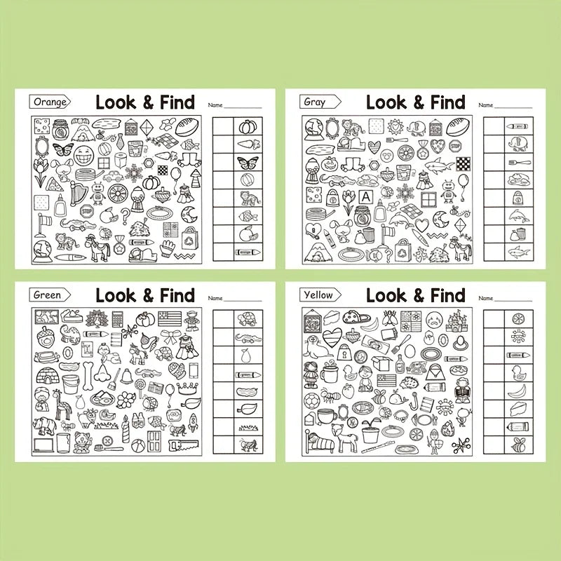 Interactive Hidden Object & Coloring Book for - Educational with Look & Find Activities, Sticker & Pages, Observation Skills & C